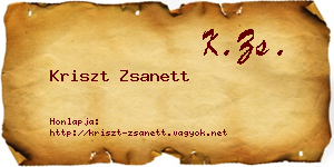 Kriszt Zsanett névjegykártya
