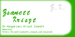 zsanett kriszt business card